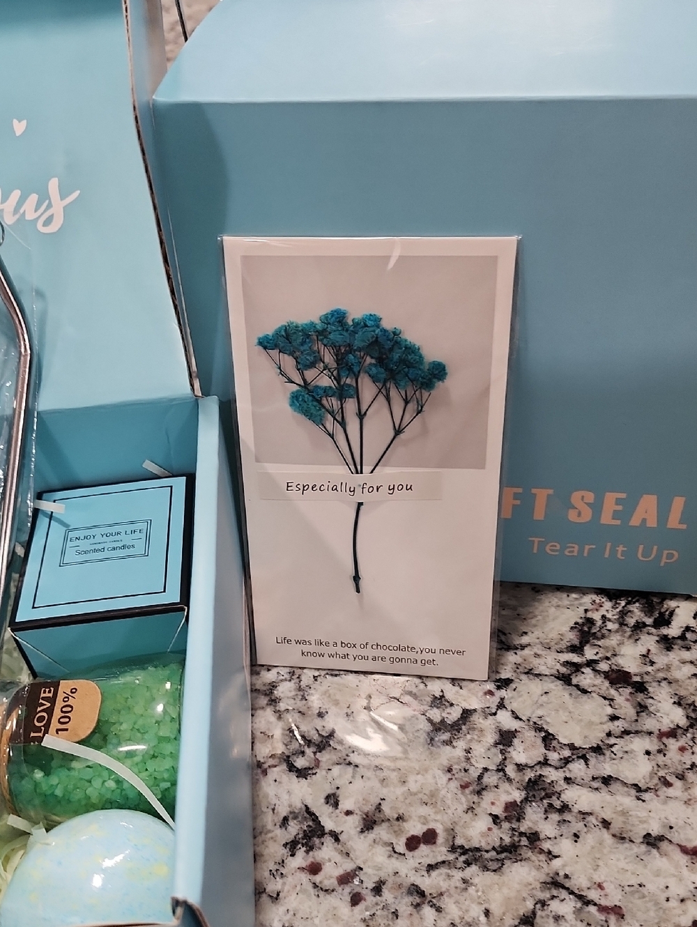 Relaxing Spa Gift Basket Set. Tumbler, Straw, Candle, Soap, Bath Ball, Bath Salt - Picture 4 of 4